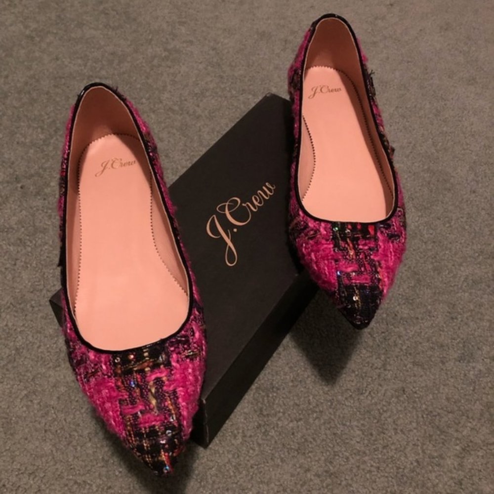 J Crew pointed toe flats. Brand new, never worn.
